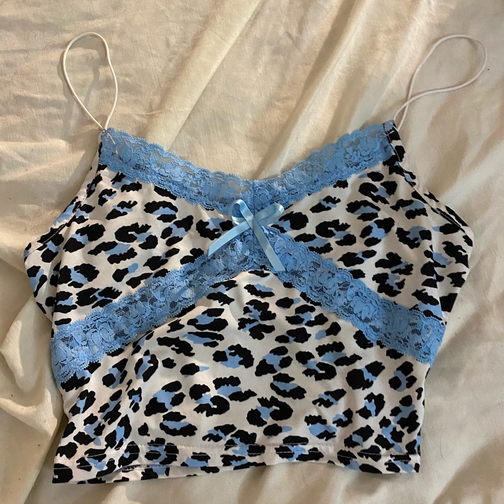 BLUE LEOPARD PRINT CAMI